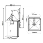 KL-SPRINGFIELD-M Springfield 1 Light Medium  Outdoor Wall Lantern Distressed Black