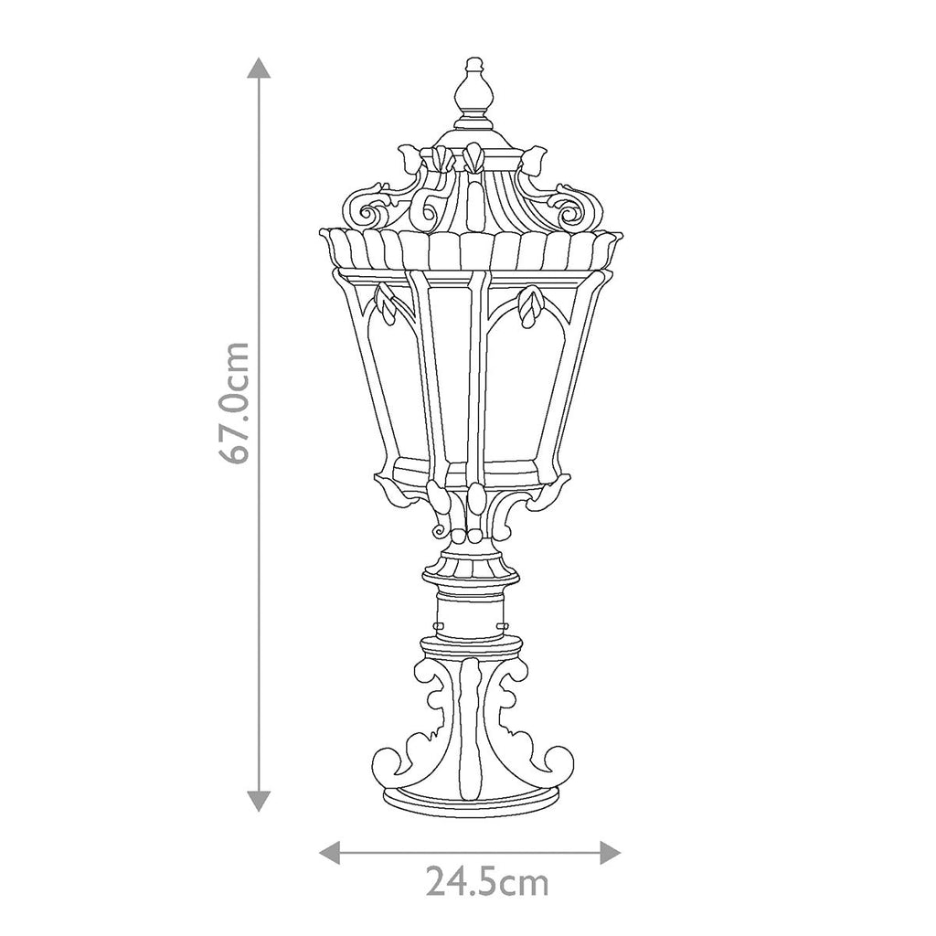 KL-TOURNAI3-L Tournai 2 Light Large  Outdoor Pedestal Londonderry
