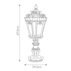 KL-TOURNAI3-L Tournai 2 Light Large  Outdoor Pedestal Londonderry