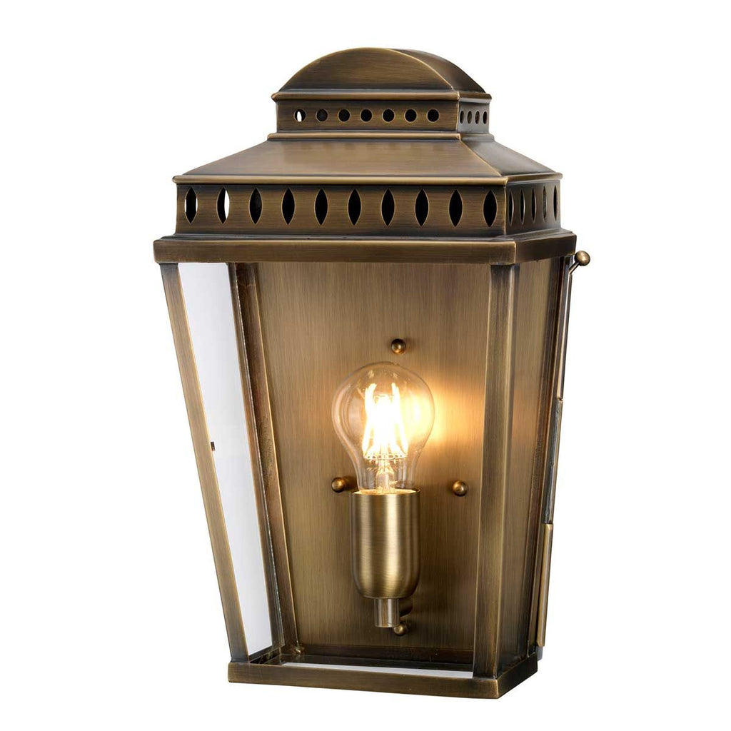 MANSION-HOUSE-BR Mansion House 1 Light  Outdoor Wall Lantern Aged Brass