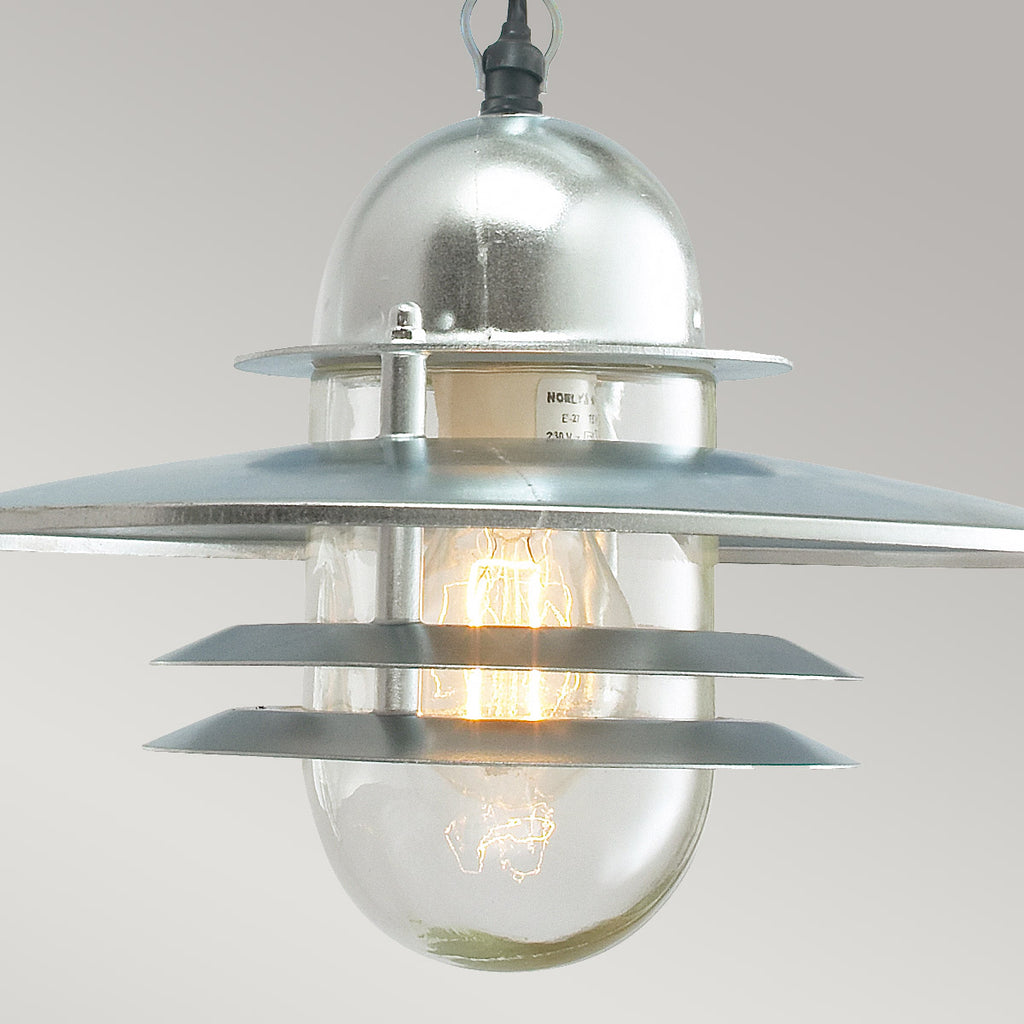 OS8-GAL-C Oslo Coastal Outdoor 1 Light Chain Lantern - Galvanised Steel (S)