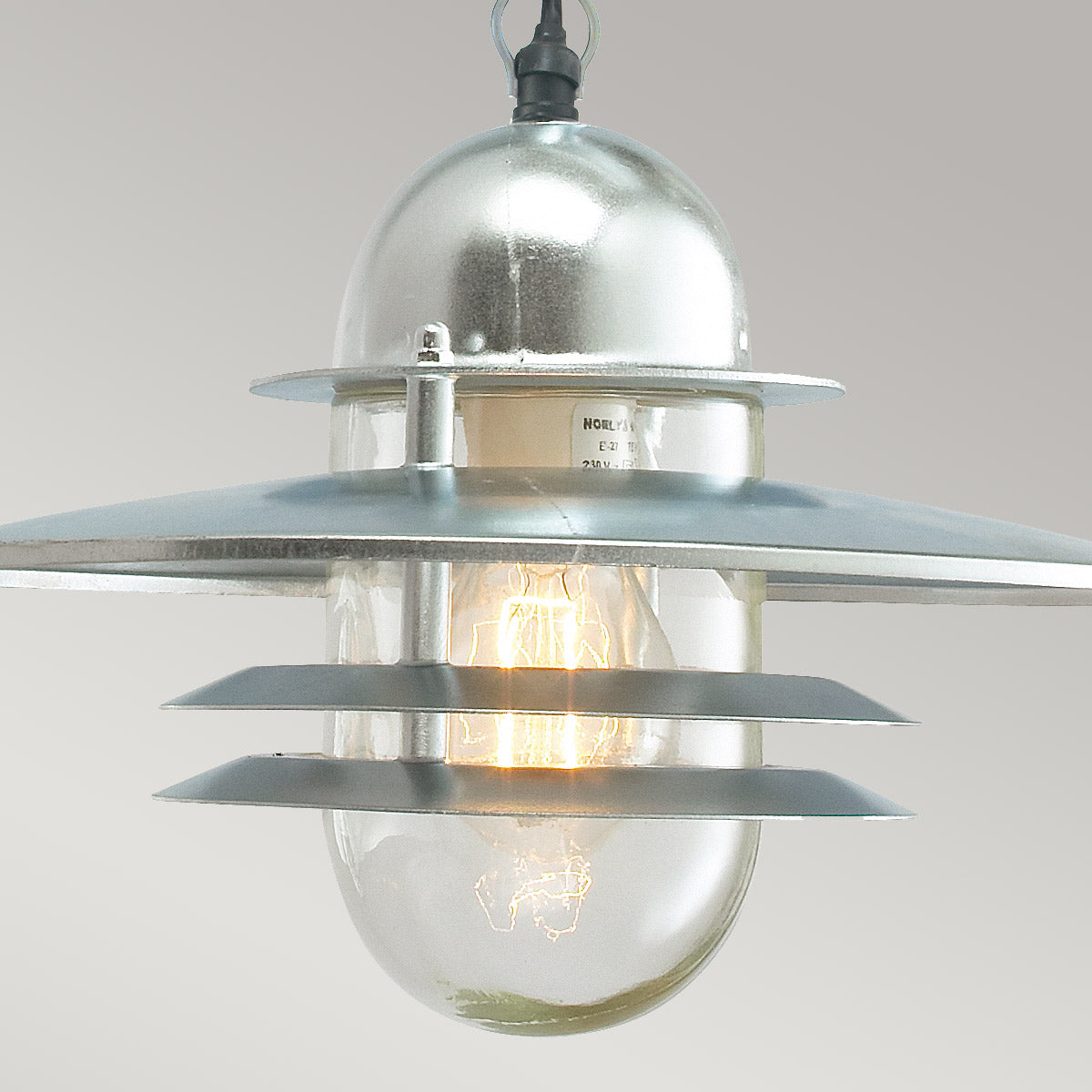 OS8-GAL-C Oslo Coastal Outdoor 1 Light Chain Lantern - Galvanised Steel (S)
