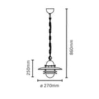 OS8-GAL-C Oslo Coastal Outdoor 1 Light Chain Lantern - Galvanised Steel (S)