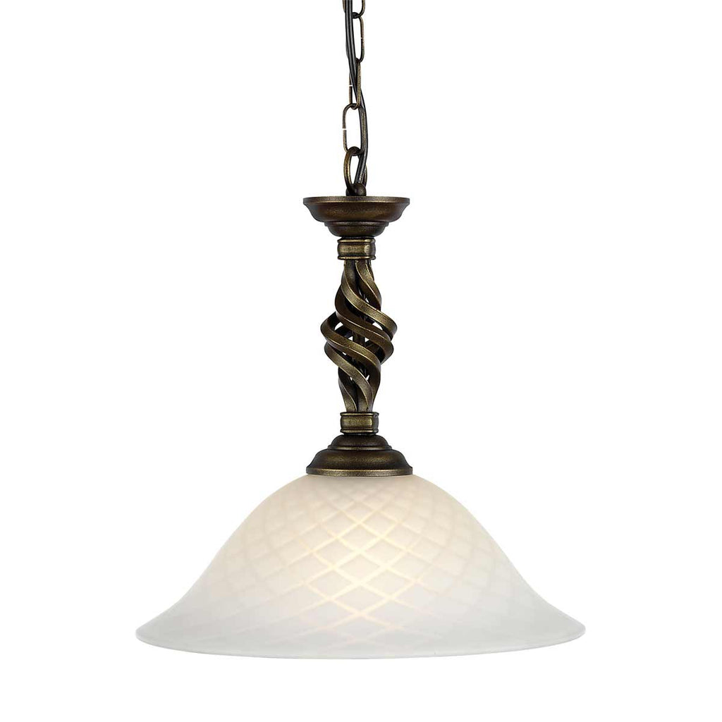PB-P-BLK-GOLD Pembroke 1 Light Pendant - Black / Gold (S)