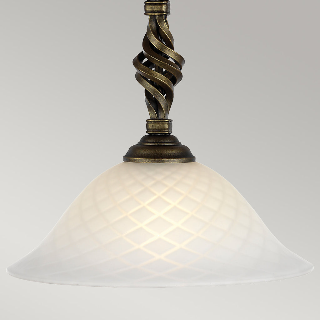 PB-P-BLK-GOLD Pembroke 1 Light Pendant - Black / Gold (S)