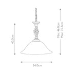 PB-P-BLK-GOLD Pembroke 1 Light Pendant - Black / Gold (S)