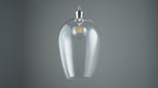 104237 Pendant 1 Light Bright Nickel Plate And Clear Hammered Glass