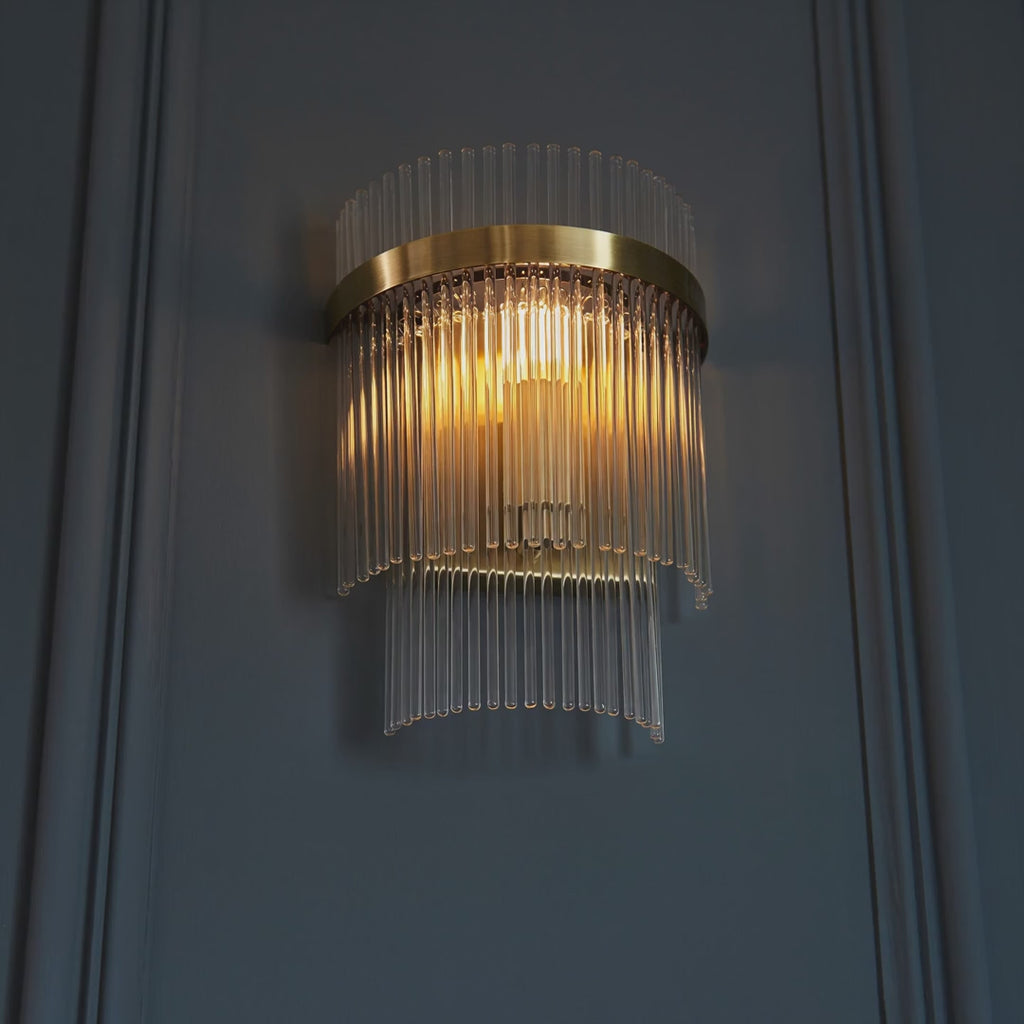 99168 Endon Marietta 1 Light Indoor Wall Light — Antique Brass & Clear Glass
