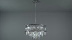 104530 Pendant 9 Light Bright Nickel Plate With Crystal And Clear Glass