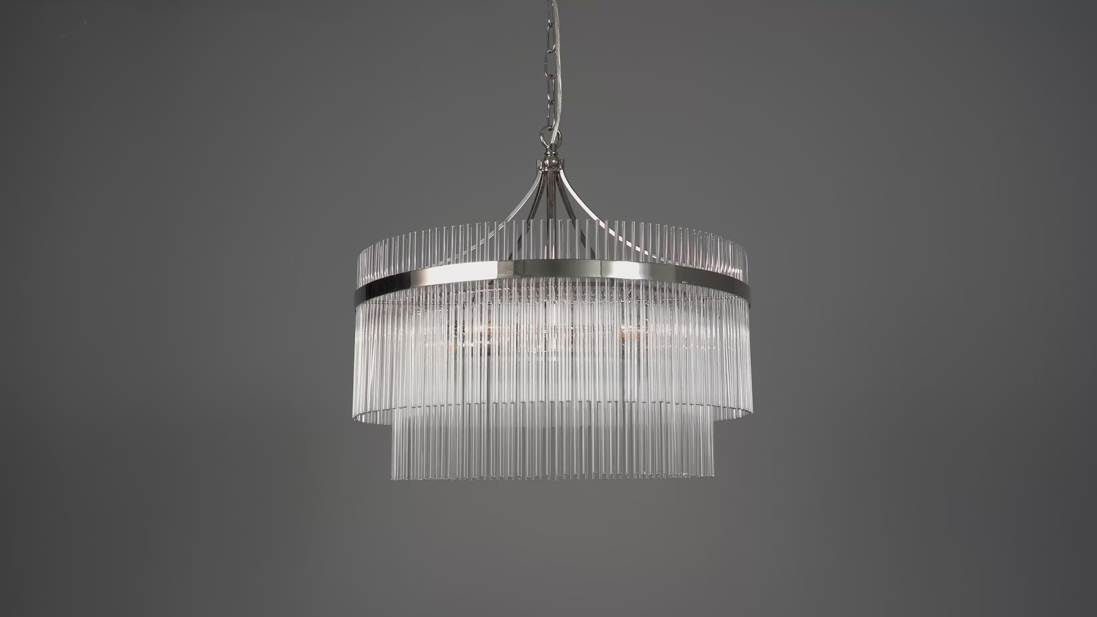 104112 Endon Marietta 5 Light Pendant — Bright Nickel & Clear Glass