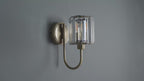 107803 Berenice 1 Light Wall Antique Brass Plate And Clear Glass