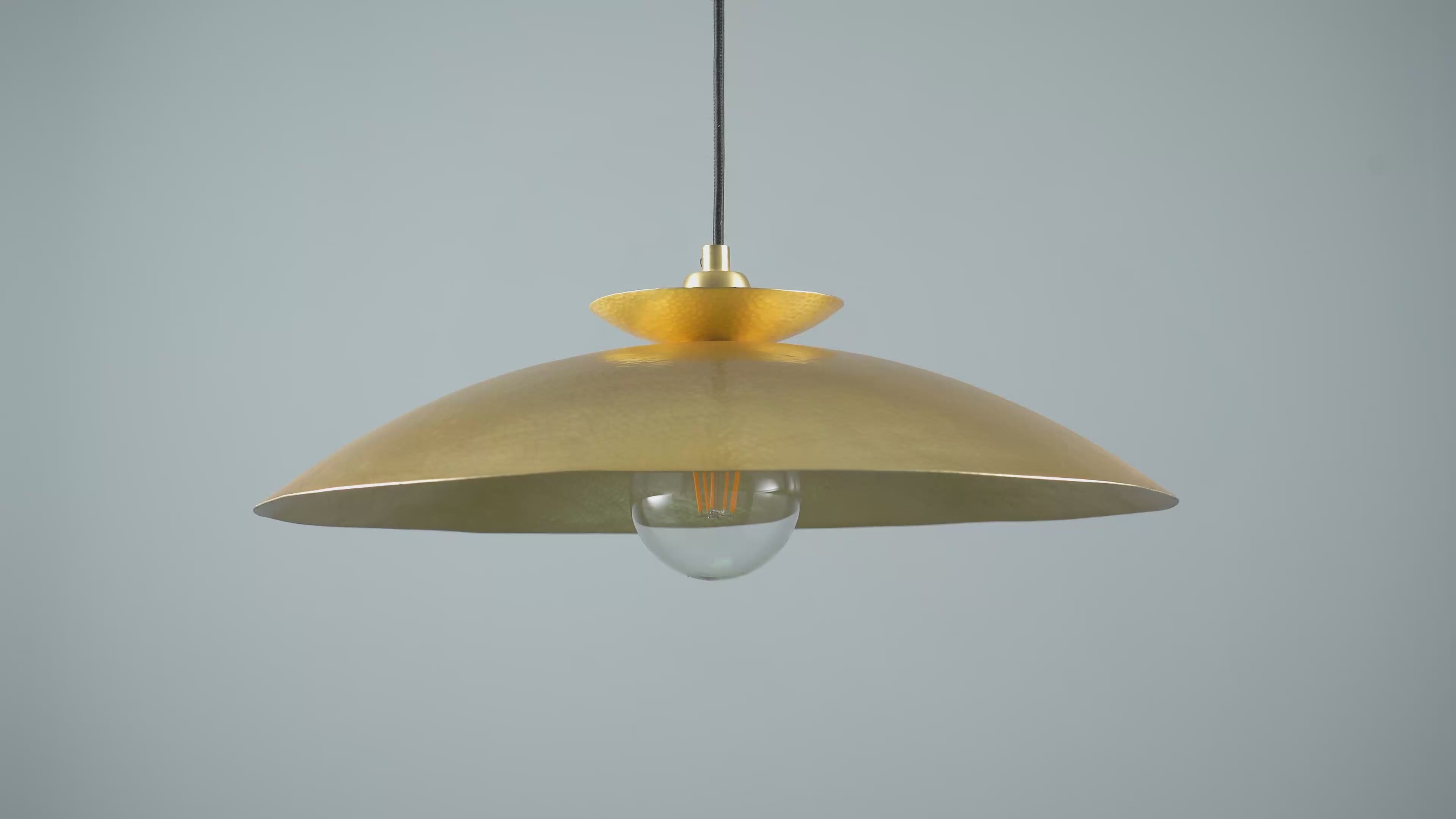 104011 Pendant 1 Light Hammered Brass And Brass Plate