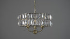 106243 Clifton 3 Light Pendant Antique Brass Plate And Clear Crystal Glass