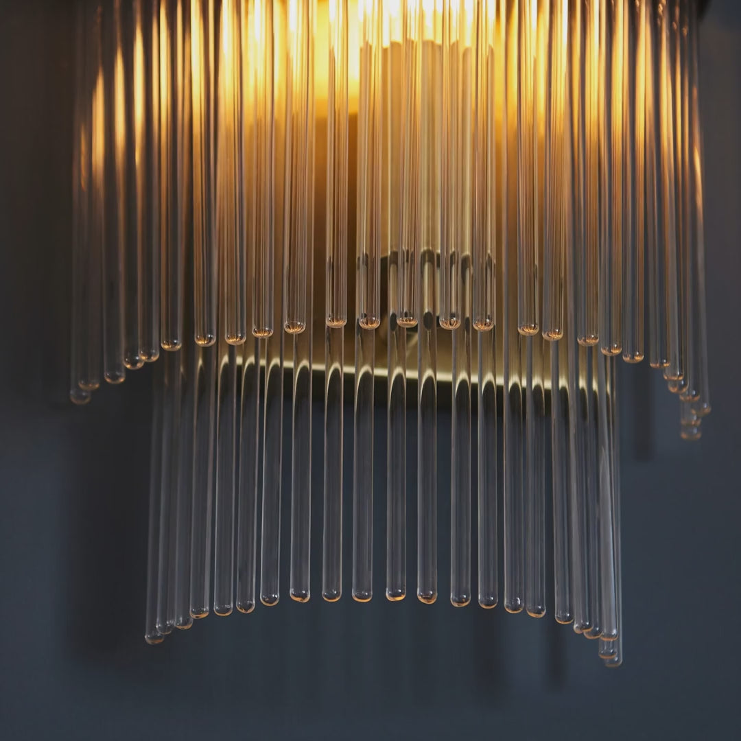 99168 Endon Marietta 1 Light Indoor Wall Light — Antique Brass & Clear Glass