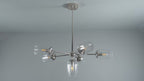 104095 Pendant 6 Light Bright Nickel Plate And Clear Glass