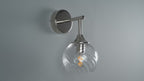 104052 Allegra 1 Light Wall Bright Nickel Plate And Clear Spiral Glass