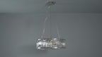 104528 Pendant 6 Light Bright Nickel Plate With Crystal And Clear Glass