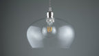 104239 Pendant 1 Light Bright Nickel Plate And Clear Hammered Glass