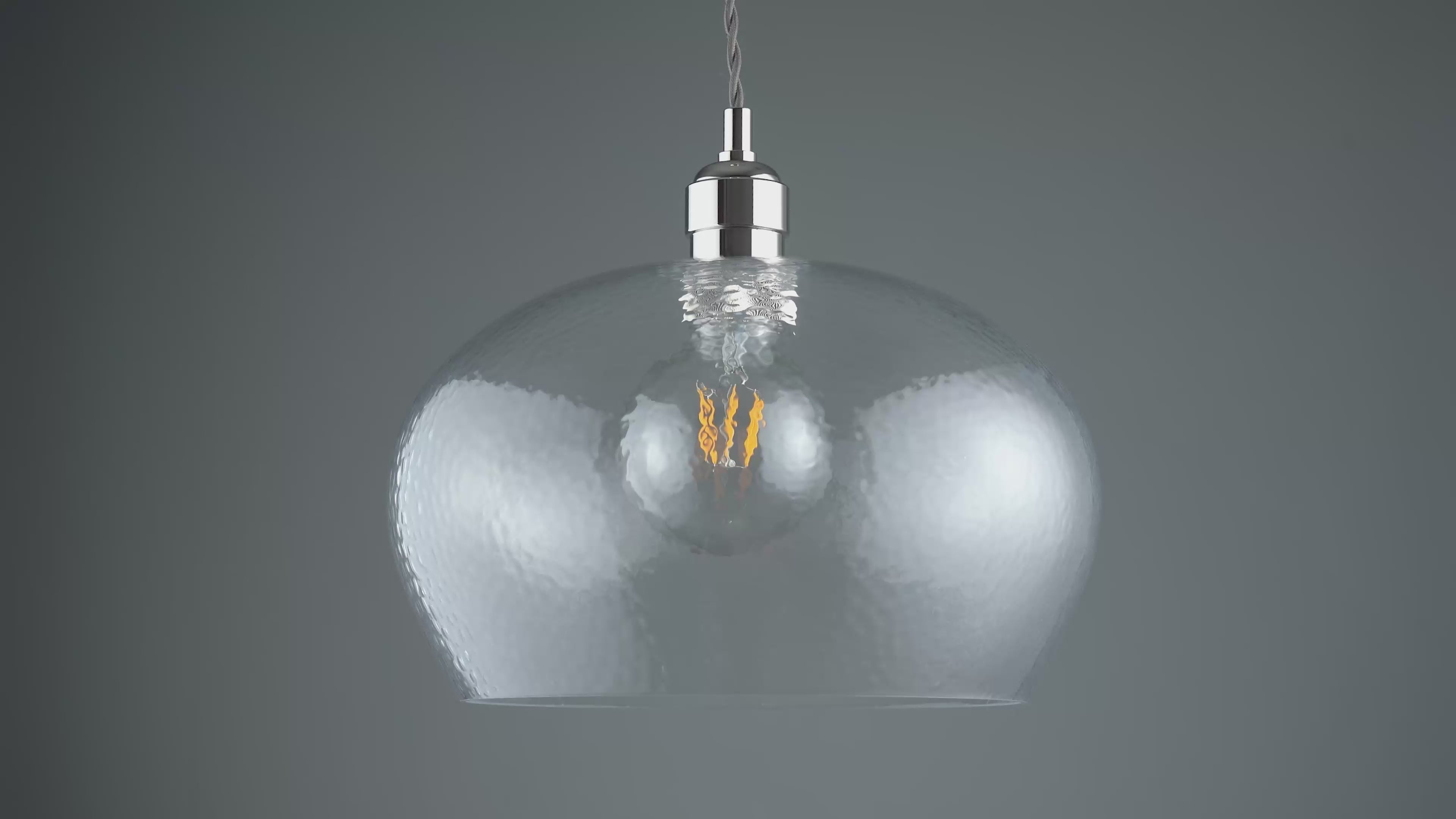 104239 Pendant 1 Light Bright Nickel Plate And Clear Hammered Glass