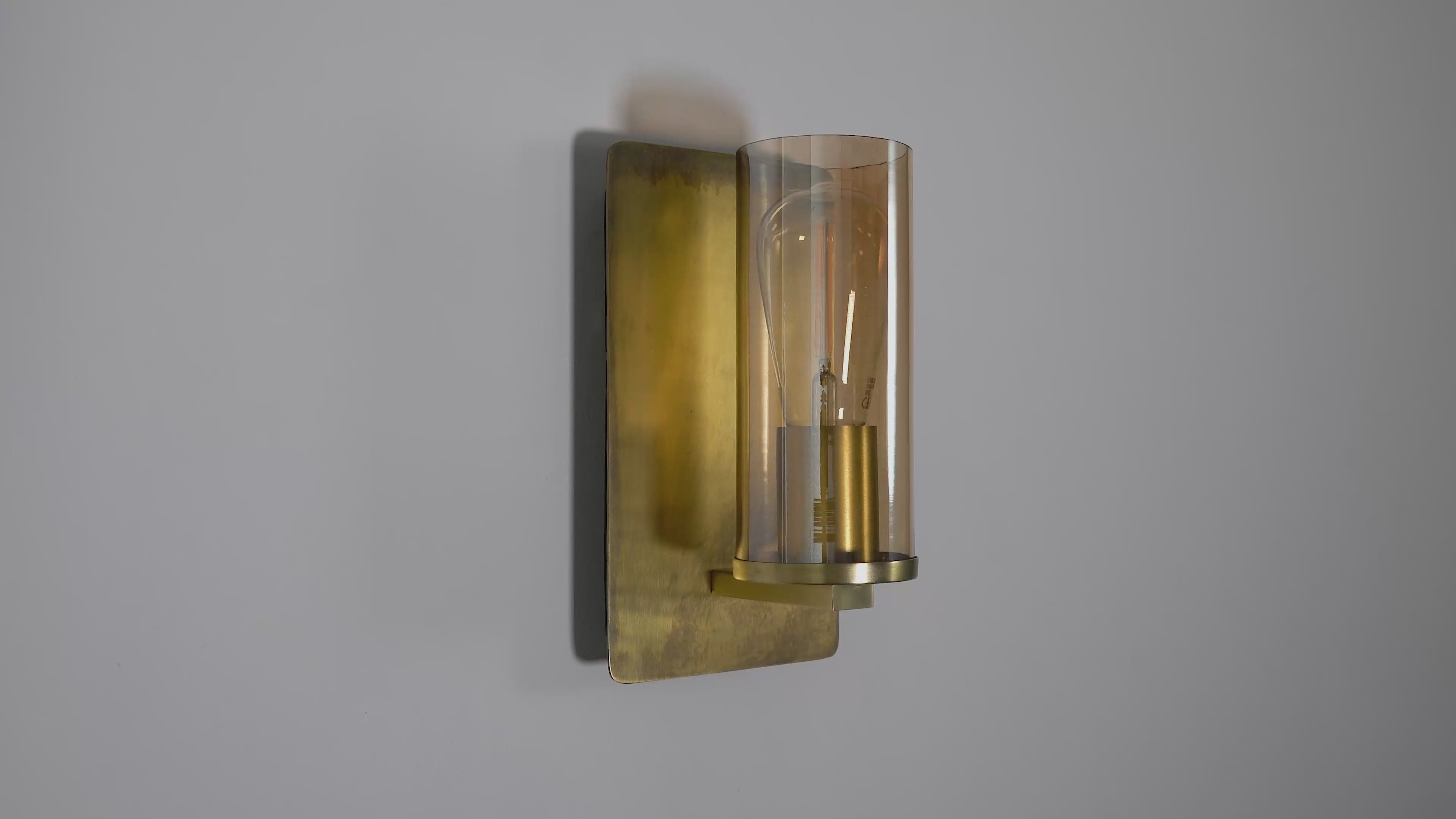 90598 1 Light Wall Light Brass Patina & Champagne Lustre Glass