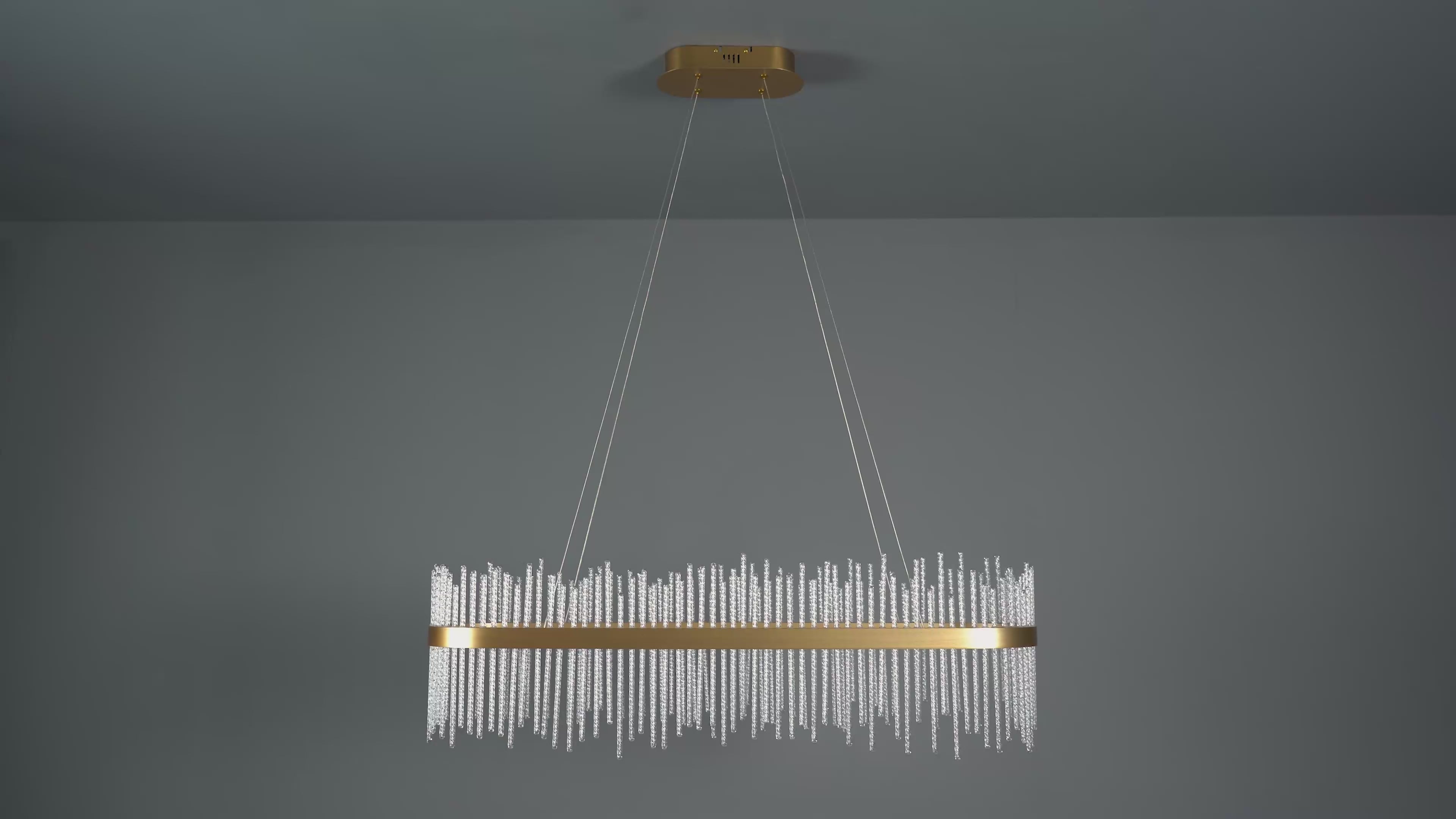 104082 Monte Carlo Pendant LED Light Brushed Gold Plated Finish And Clear Glass