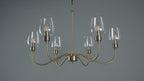 107791 Pendant 6 Light Antique Brass Plate And Clear Glass