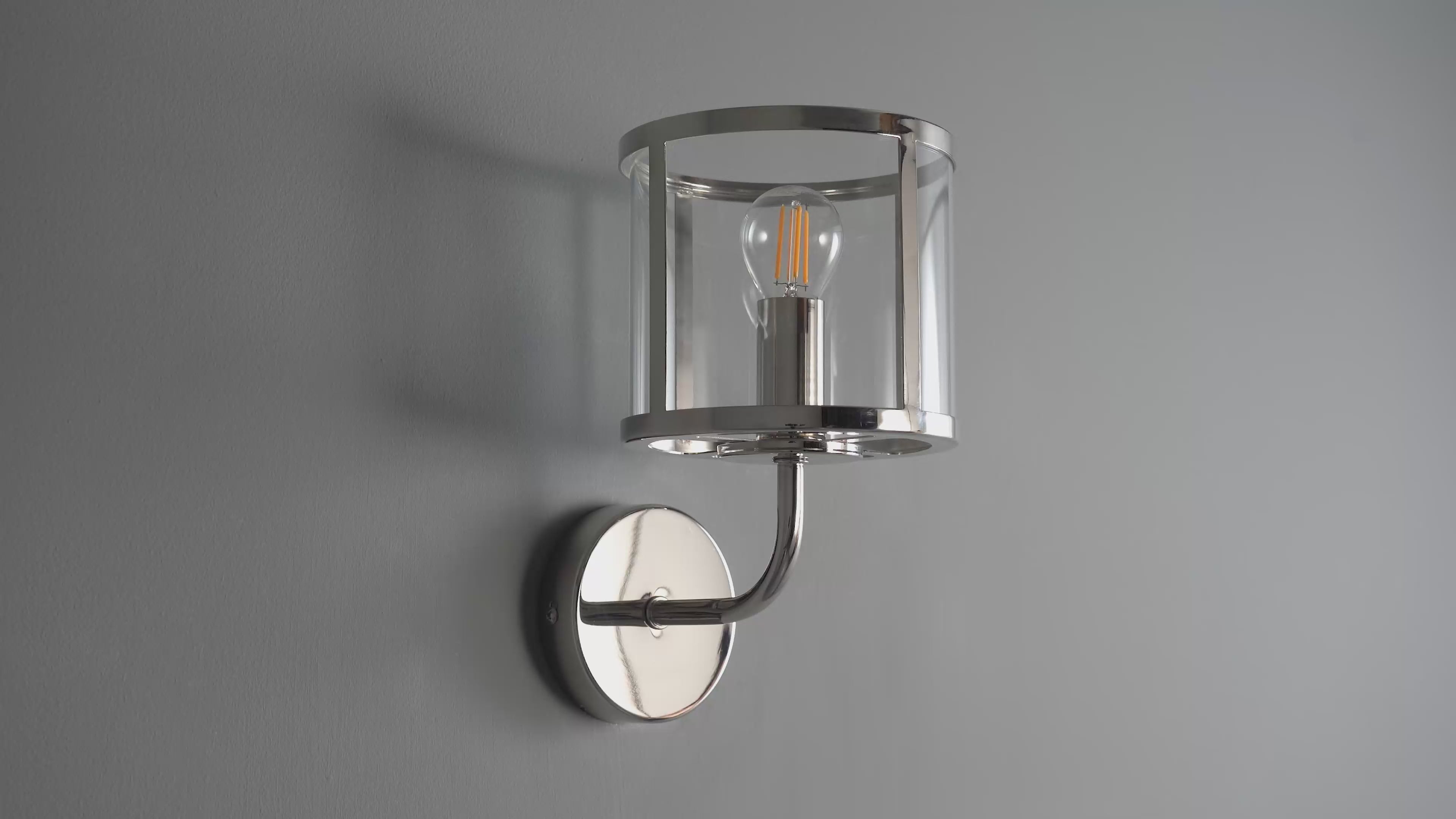 106003 Hopton 1 Light Wall Bright Nickel Plate And Clear Glass