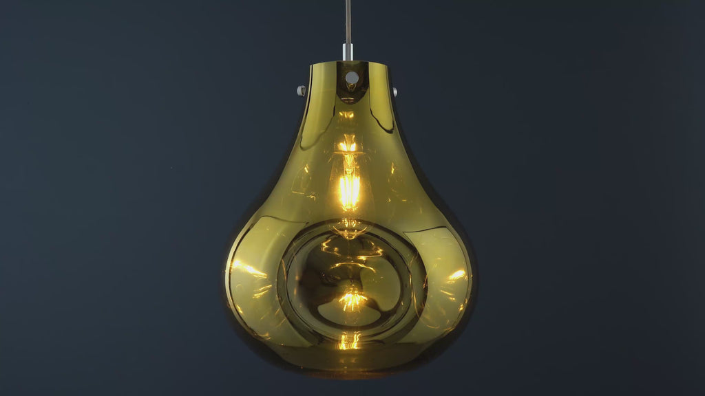 99789 1 Light Pendant Gold Metallic Glass & Chrome Plate