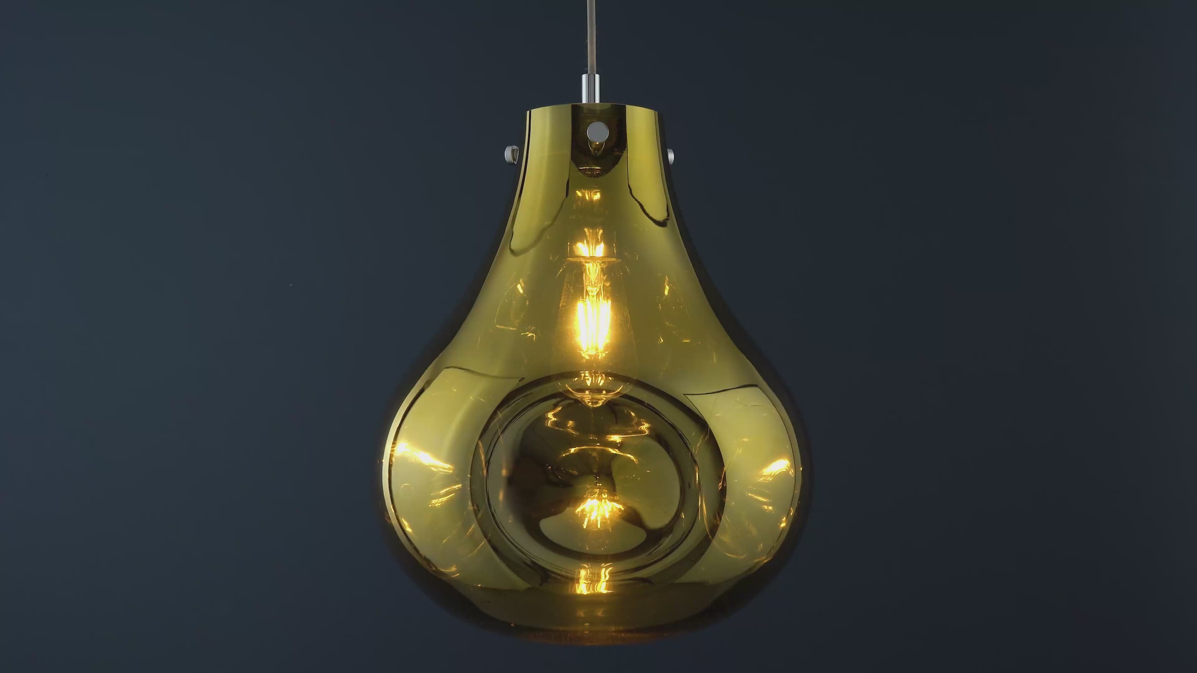 99789 1 Light Pendant Gold Metallic Glass & Chrome Plate