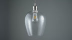 104233 Pendant 1 Light Bright Nickel Plate And Clear Hammered Glass
