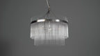 104113 Endon Marietta 3 Light Pendant — Bright Nickel & Clear Glass