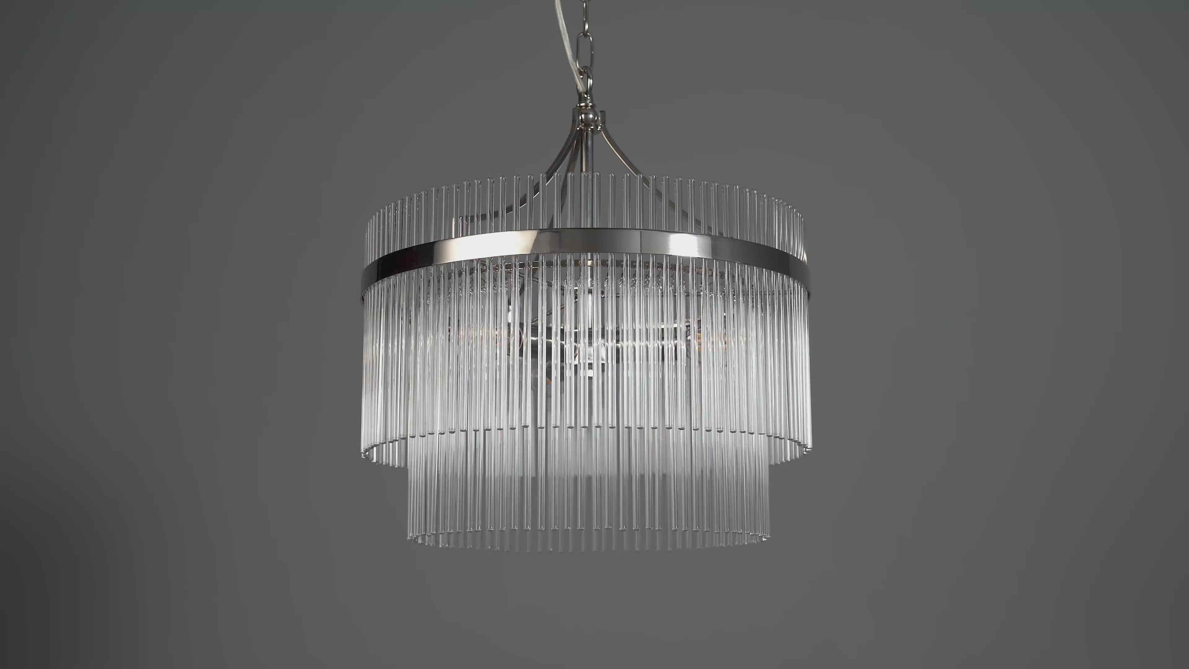 104113 Endon Marietta 3 Light Pendant — Bright Nickel & Clear Glass