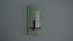 106721 Wall 1 Light Verdigris Bronze Plate And Clear Glass