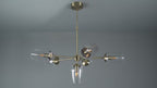 104094 Pendant 6 Light Antique Brass Plate And Clear Glass