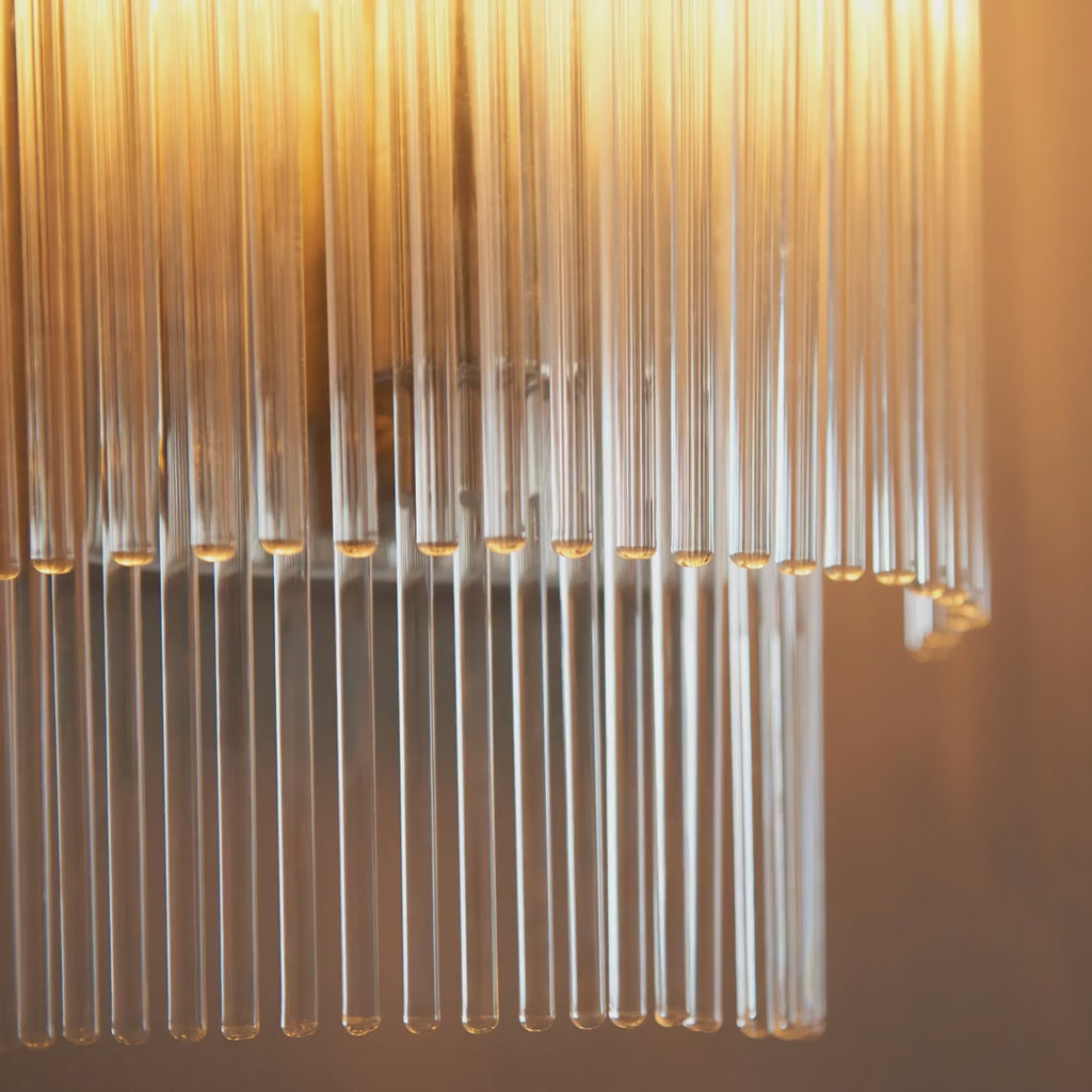 104114 Endon Marietta 1 Light Indoor Wall Light — Bright Nickel & Clear Glass