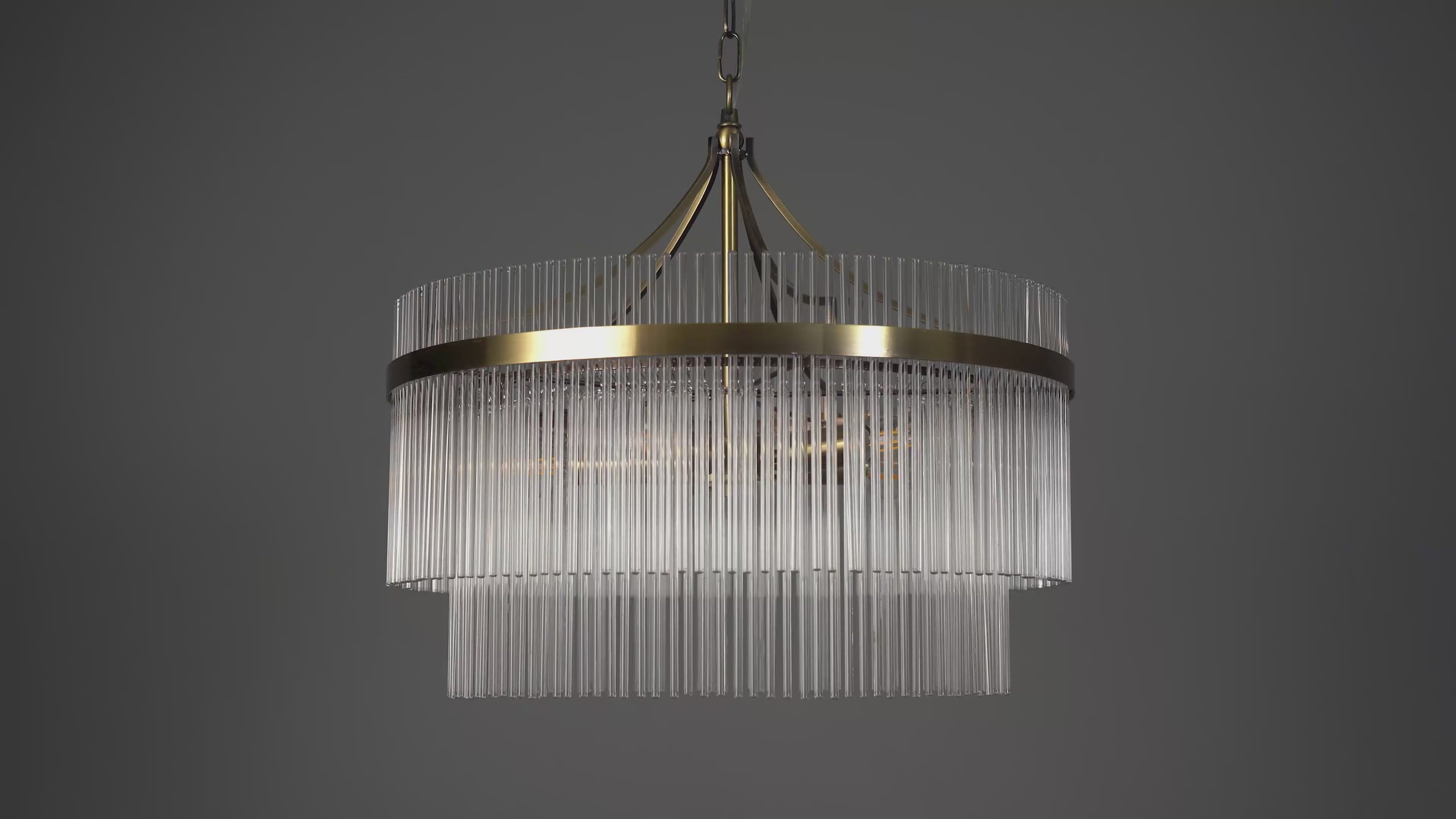 99166 Endon Marietta 5 Light Pendant — Antique Brass & Clear Glass