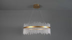 107672 Monte Carlo Pendant LED Light Brushed Gold Plated Finish And Clear Glass