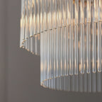 104112 Endon Marietta 5 Light Pendant — Bright Nickel & Clear Glass