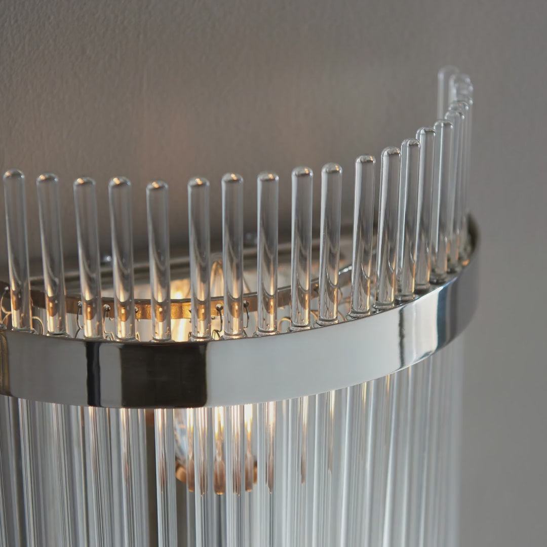 104114 Endon Marietta 1 Light Indoor Wall Light — Bright Nickel & Clear Glass