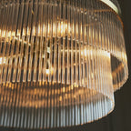 99166 Endon Marietta 5 Light Pendant — Antique Brass & Clear Glass