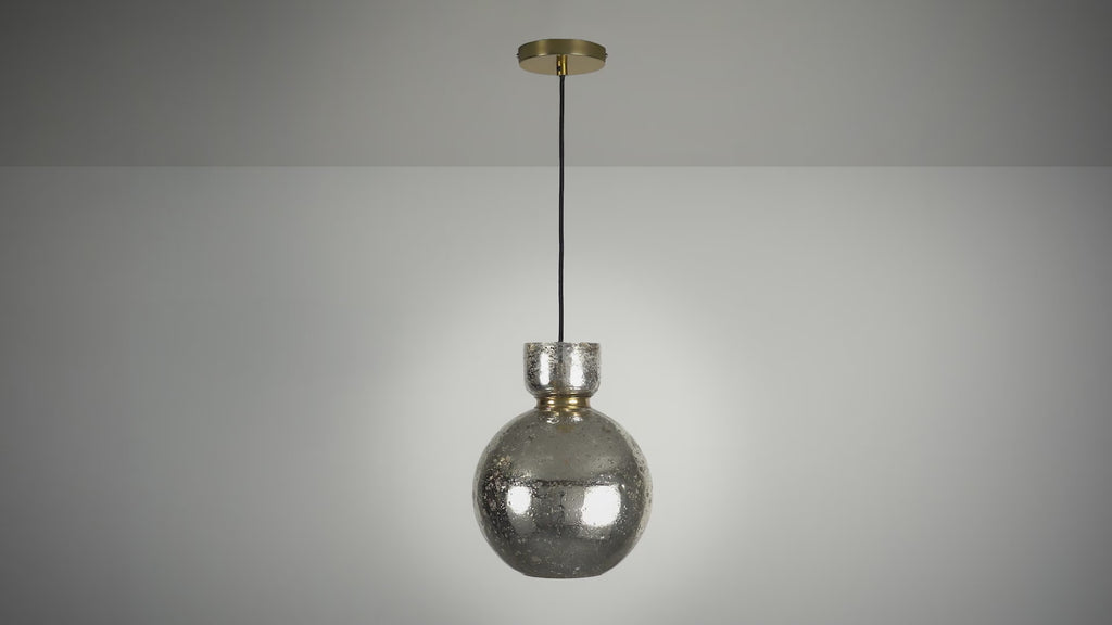 111336 1 Light Pendant Brass Plate & Mercury Glass