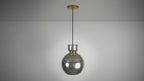 111336 1 Light Pendant Brass Plate & Mercury Glass