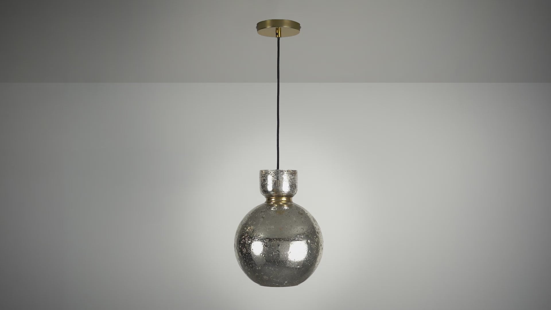 111336 1 Light Pendant Brass Plate & Mercury Glass