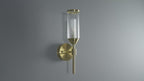 106258 Wall 1 Light Satin Brass Plate With Clear And Frosted Glass