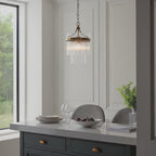 112572 Endon Marietta Single Pendant — Antique Brass & Clear Glass