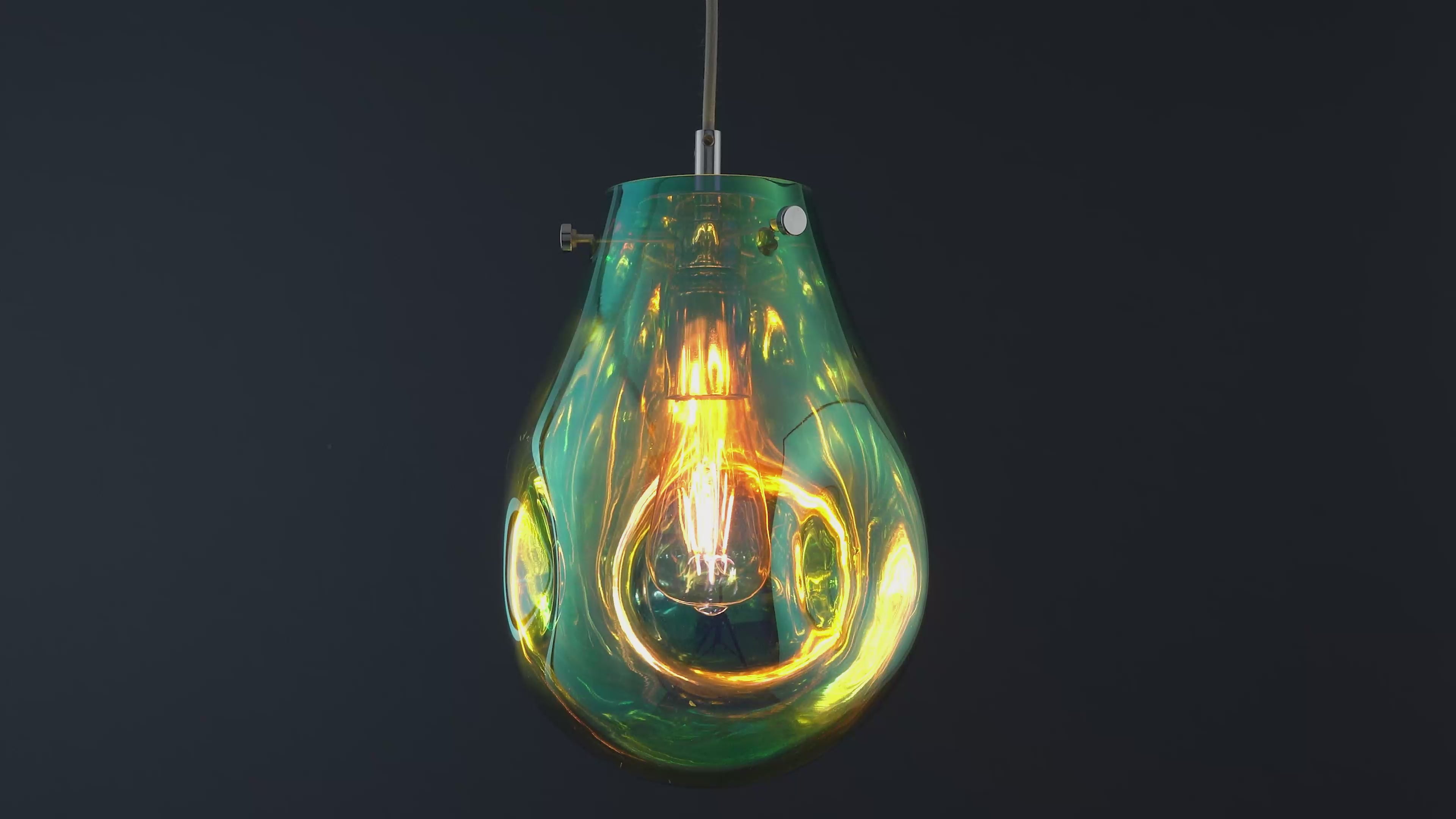 99517 1 Light Pendant Petrol Metallic Glass & Chrome Plate