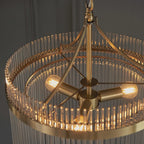 99167 Endon Marietta 3 Light Pendant — Antique Brass & Clear Glass
