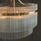 99166 Endon Marietta 5 Light Pendant — Antique Brass & Clear Glass