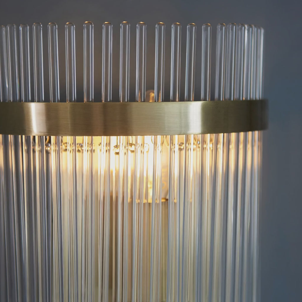 99168 Endon Marietta 1 Light Indoor Wall Light — Antique Brass & Clear Glass