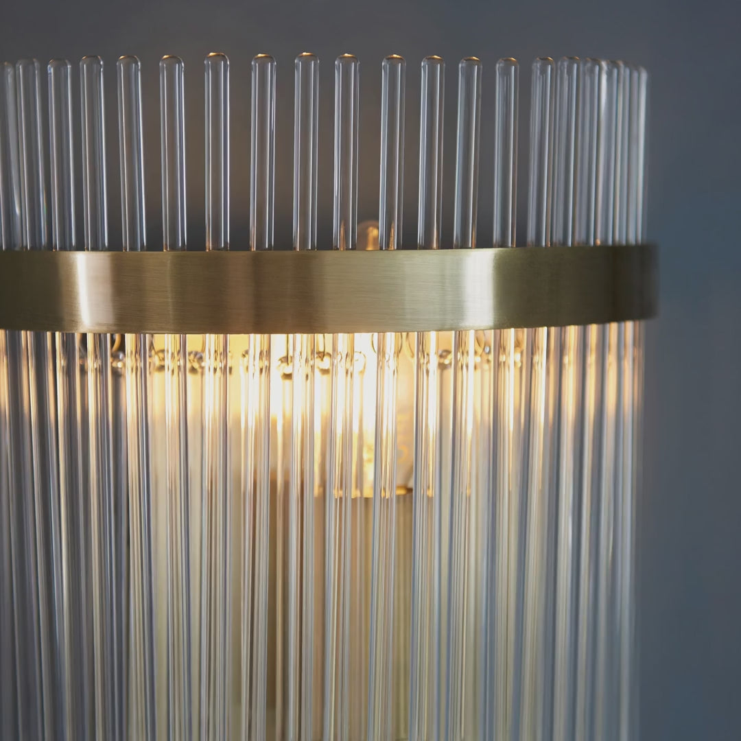 99168 Endon Marietta 1 Light Indoor Wall Light — Antique Brass & Clear Glass